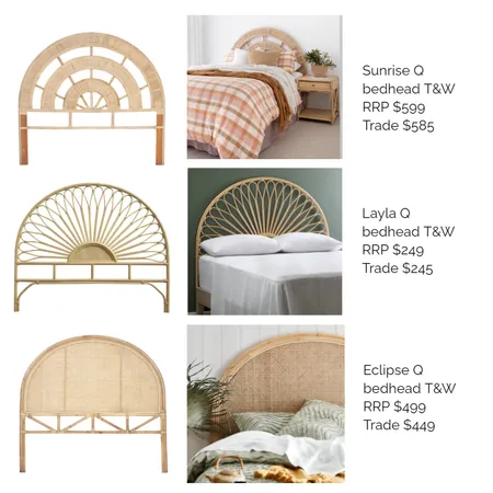 Louisa Head board options Interior Design Mood Board by Harper & Wilde on Style Sourcebook