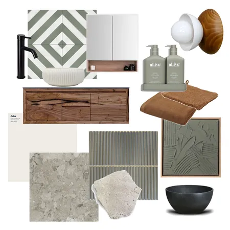 Mid Mod_ Bathroom Interior Design Mood Board by 7elementsinteriors on Style Sourcebook