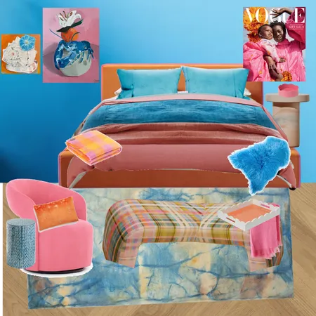 Bedroom - Azure, Tangerine & Pepto Interior Design Mood Board by dl2407 on Style Sourcebook