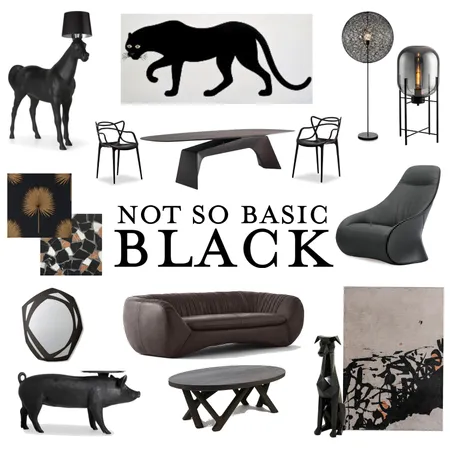 Not So Basic Black Interior Design Mood Board by JenRL Design on Style Sourcebook