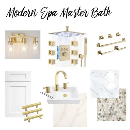 Modern Spa Master Bath Interior Design Mood Board by Mary Helen Uplifting Designs on Style Sourcebook