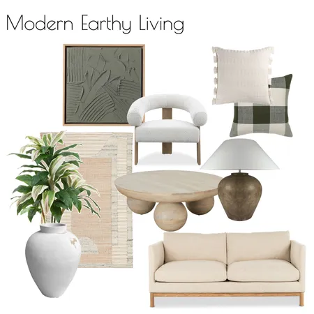 Modern Earthy Living Interior Design Mood Board by Shelly Thorpe for MindstyleCo on Style Sourcebook