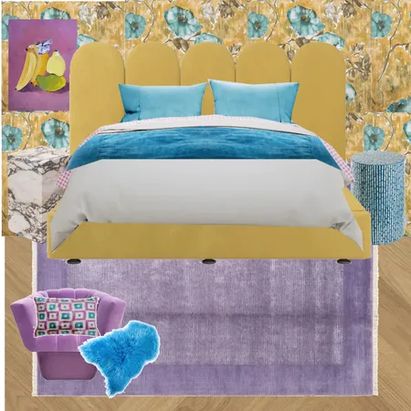 Bedroom - Azure, Butter & Violet Interior Design Mood Board by dl2407 on Style Sourcebook