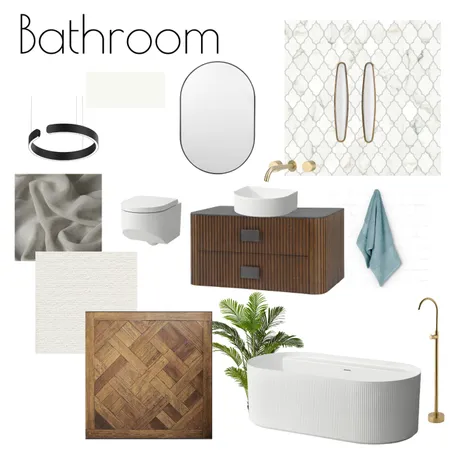 Module 9 - Bathroom Interior Design Mood Board by Ann.E.Stylist on Style Sourcebook