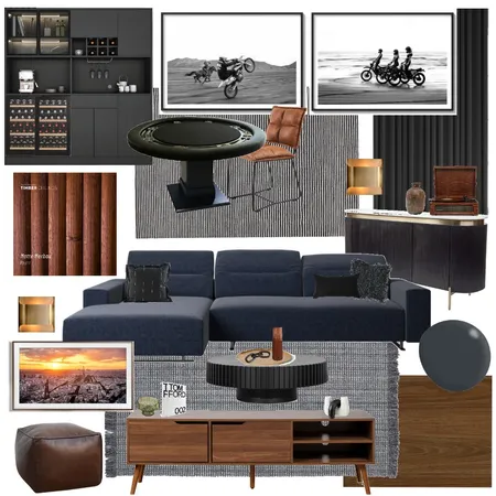 Maxs Man cave sample board Interior Design Mood Board by LaurenGatt on Style Sourcebook