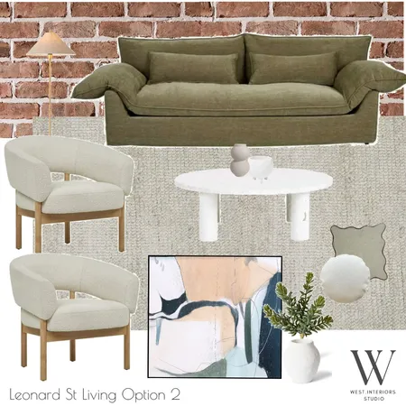 Leonard Street Living Option 2 Interior Design Mood Board by WEST. Interiors Studio on Style Sourcebook