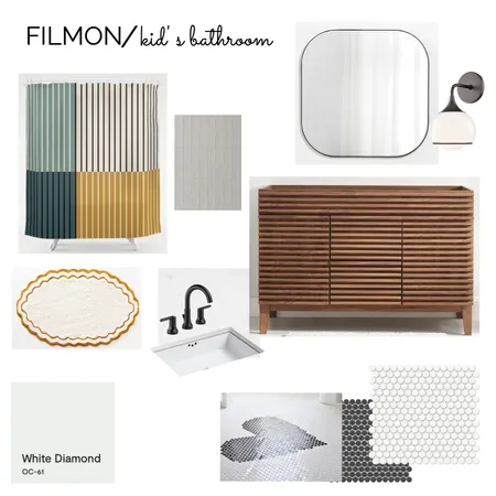 FILMON/ Kid's bathroom Interior Design Mood Board by Cindy S on Style Sourcebook