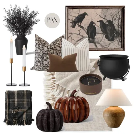 Moody Halloween Decor Interior Design Mood Board by PAX Interior Design on Style Sourcebook