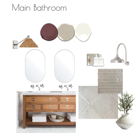 Sarah Phaure Main Bathroom Interior Design Mood Board by alexnihmey on Style Sourcebook