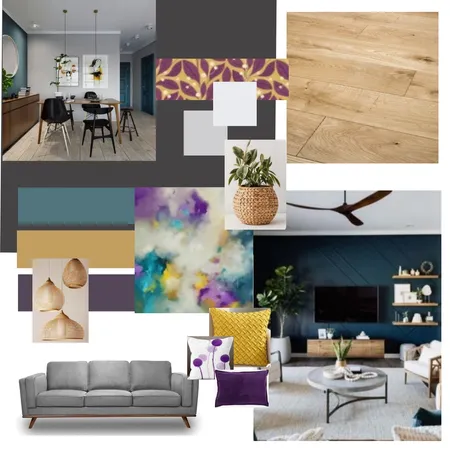 Teal, Purple and Gold Interior Design Mood Board by JaimeG on Style Sourcebook