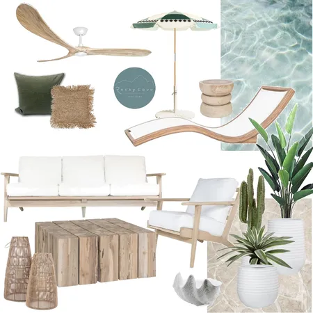 Luxe Coastal Outdoor living Interior Design Mood Board by Rockycove Interiors on Style Sourcebook