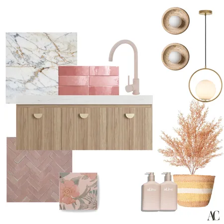Pretty in Pink Teen Bath Interior Design Mood Board by AinaCurated on Style Sourcebook
