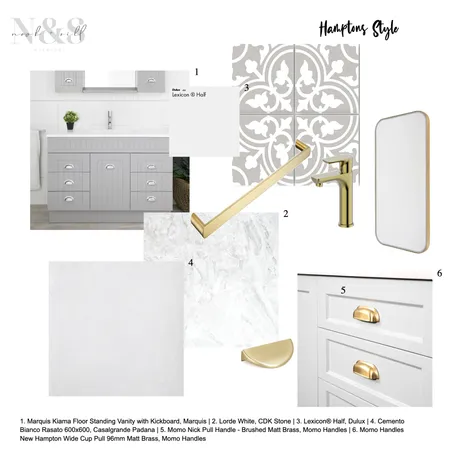 Hamptons Bathroom Interior Design Mood Board by Nook & Sill Interiors on Style Sourcebook