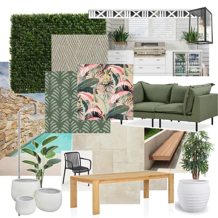 Landscaping Backyard 2 fabrics Interior Design Mood Board by petaanndavid on Style Sourcebook