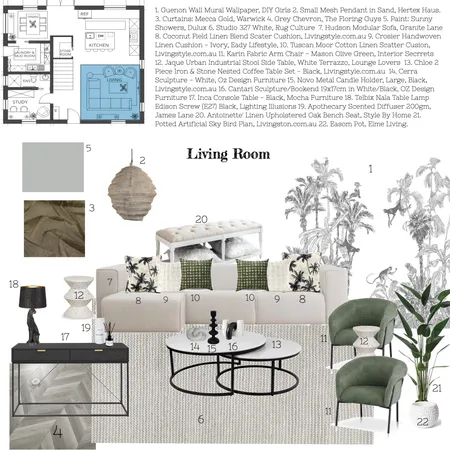 IDI Module 9 - Living Room Interior Design Mood Board by Candice Vorster on Style Sourcebook