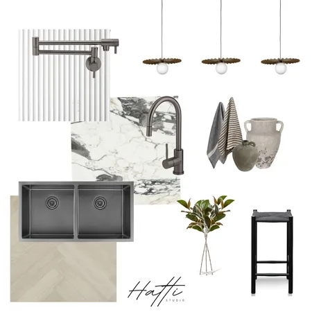 Brush Gun Metal Kitchen Interior Design Mood Board by Hatti Interiors on Style Sourcebook