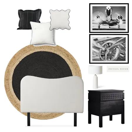 Black and white bedroom Interior Design Mood Board by envisual design on Style Sourcebook