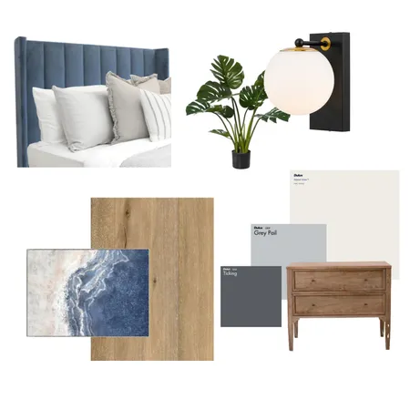 Bedroom moody blue Interior Design Mood Board by Stilleben Interior Design on Style Sourcebook