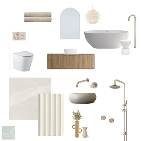 Japandi Bathroom Interior Design Mood Board by Elysian Interiors on Style Sourcebook