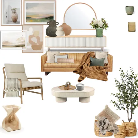 Livingroom Mid-Century Boho Interior Design Mood Board by Urthdesign on Style Sourcebook