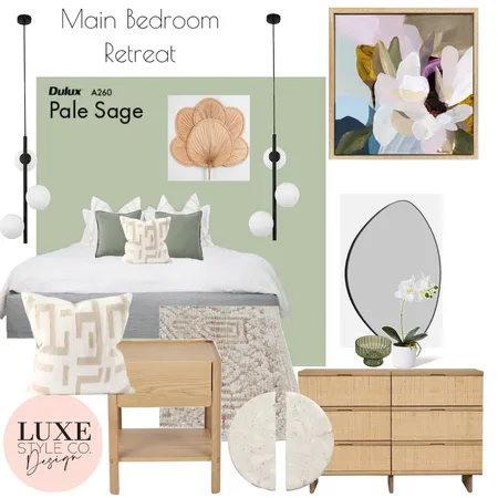 Main Bedroom Retreat Interior Design Mood Board by Luxe Style Co. on Style Sourcebook