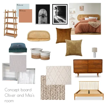 Concept Board Oliver and Mia's room Interior Design Mood Board by megmastaglia on Style Sourcebook