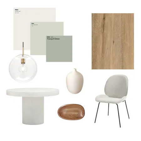 Dining room green toned minimalism Interior Design Mood Board by Stilleben Interior Design on Style Sourcebook