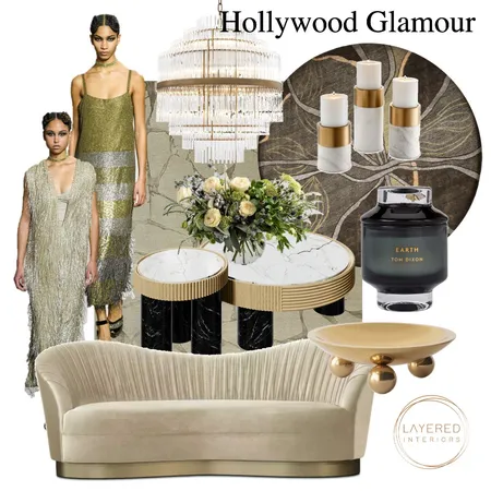 Hollywood Glamour Interior Design Mood Board by Layered Interiors on Style Sourcebook