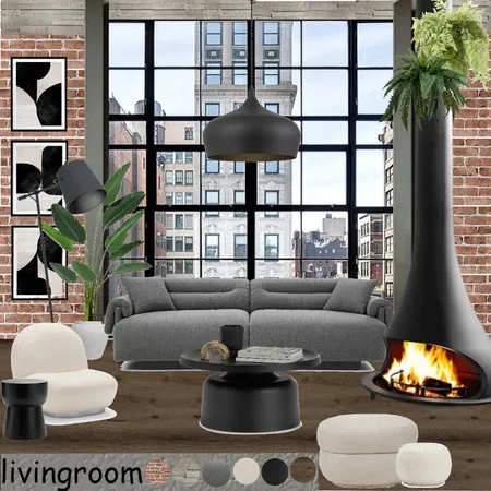 Industrial livingroom Interior Design Mood Board by Mike Skr on Style Sourcebook