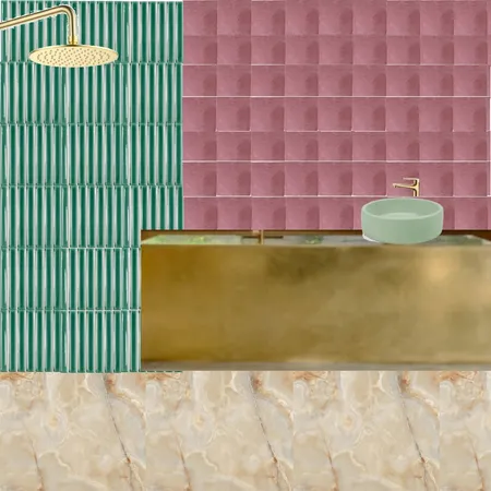 Bath - Green Pink Honey Interior Design Mood Board by dl2407 on Style Sourcebook