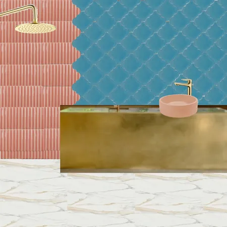 Bath - Peach Blue Interior Design Mood Board by dl2407 on Style Sourcebook
