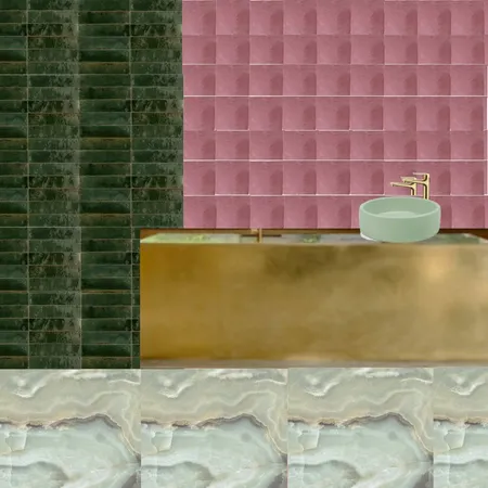 Bath - Pink & Green 3 Interior Design Mood Board by dl2407 on Style Sourcebook