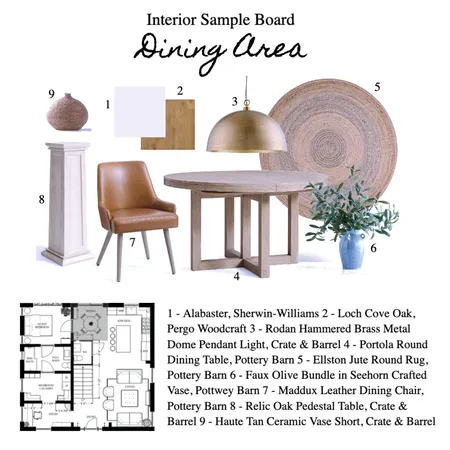 Dining Area Sample Board Interior Design Mood Board by jenna.lea.wilson@gmail.com on Style Sourcebook