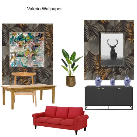 Wallpapered Dining wall Valerio Wallpaper- Edith Interior Design Mood Board by Asma Murekatete on Style Sourcebook