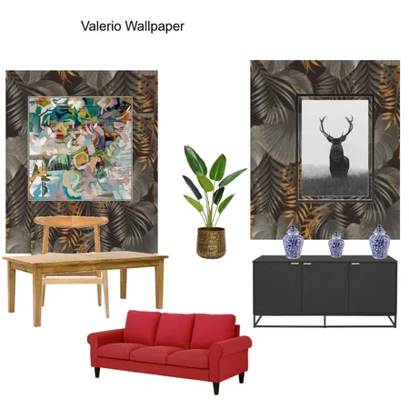 Wallpapered Dining wall Valerio Wallpaper- Edith Interior Design Mood Board by Asma Murekatete on Style Sourcebook