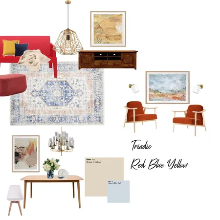 Triadic Red Blue Yellow Interior Design Mood Board by Anderson Designs on Style Sourcebook