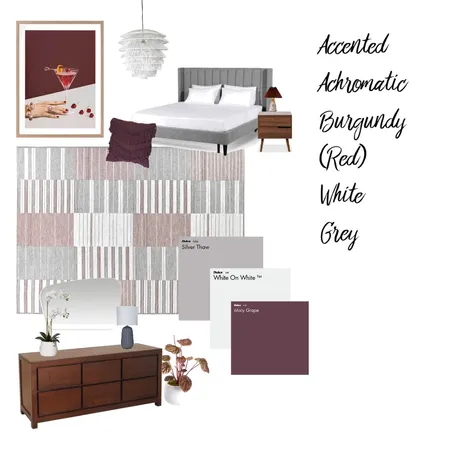 Accented Achromatic Burgundy Interior Design Mood Board by Anderson Designs on Style Sourcebook