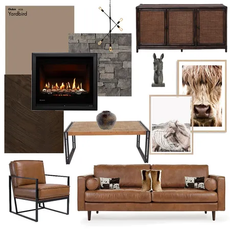 Rustic Inspired Living Area Interior Design Mood Board by elexishernandez on Style Sourcebook