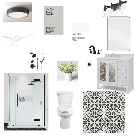 Bathroom Sample Board Interior Design Mood Board by Mancuso Design and Renovations LLC. on Style Sourcebook