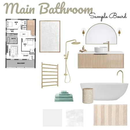 Main Bathroom Sample Board - Mod 9 Assignment Interior Design Mood Board by Louise Kempson on Style Sourcebook