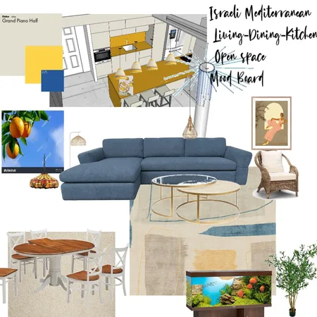 Israeli Mediterranean Living-Dining-Kitchen Open space Mood Board Interior Design Mood Board by Bela on Style Sourcebook