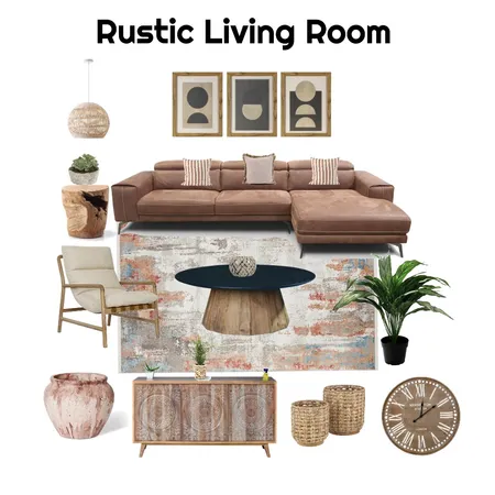 Rustic Living room Interior Design Mood Board by Designer Ruby on Style Sourcebook