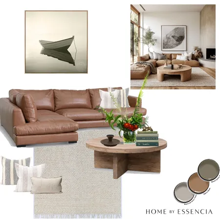 Farmhouse earthy lounge HBE Interior Design Mood Board by Essencia Interiors on Style Sourcebook