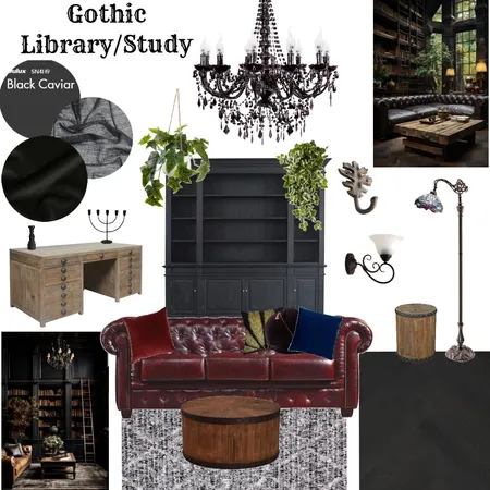 Gothic Study/Library Interior Design Mood Board by RFKDesigns on Style Sourcebook