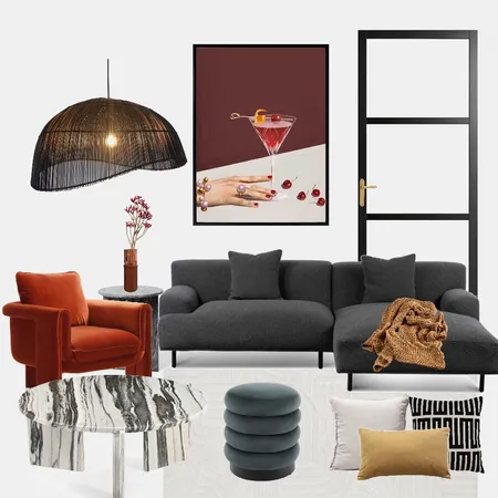 Moody Living Room Interior Design Mood Board by Mood Indigo Styling on Style Sourcebook