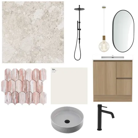 Bathroom pink tiles Interior Design Mood Board by murrayann on Style Sourcebook