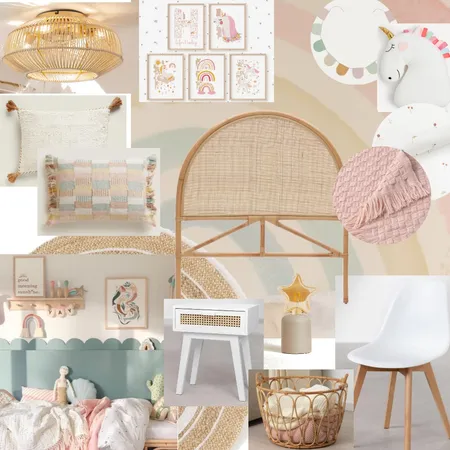 Girl Rainbow Unicorn Room Interior Design Mood Board by VanessaAdamson on Style Sourcebook