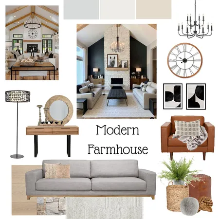 Modern Farmhouse Living Room Interior Design Mood Board by Carika_V on Style Sourcebook