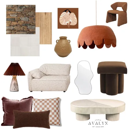 2024 Brown/Burgundy Trend Interior Design Mood Board by STUDIO AVALYN on Style Sourcebook