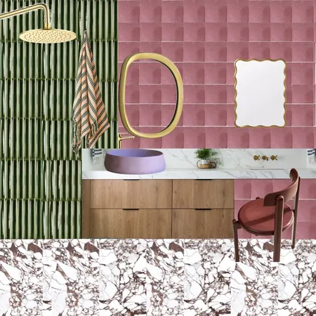 Bath - Green Pink Marble 6 Interior Design Mood Board by dl2407 on Style Sourcebook